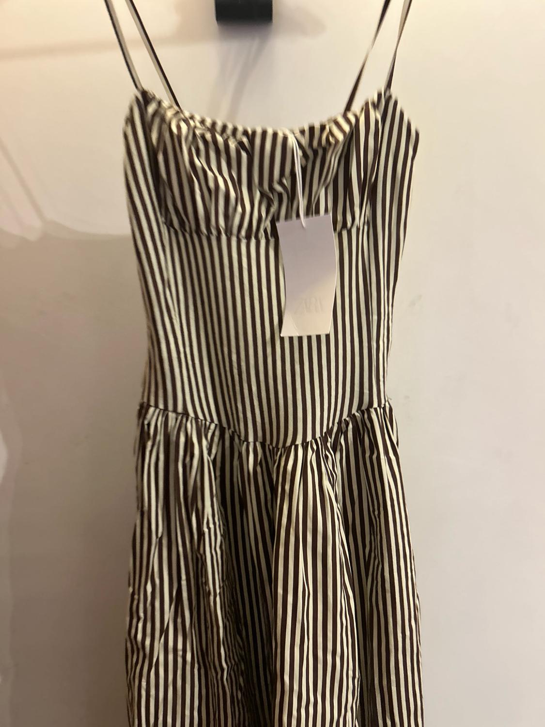 STRIPED COMBINED POPLIN DRESS - Image 5