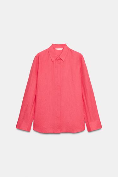 CAMISA LINO 100% ZW COLLECTION - Coral de Zara