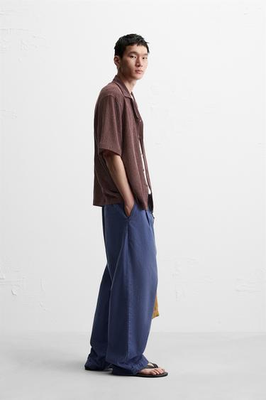 WASHED TEXTURED SHIRT - Dark pink by Zara - Image 4