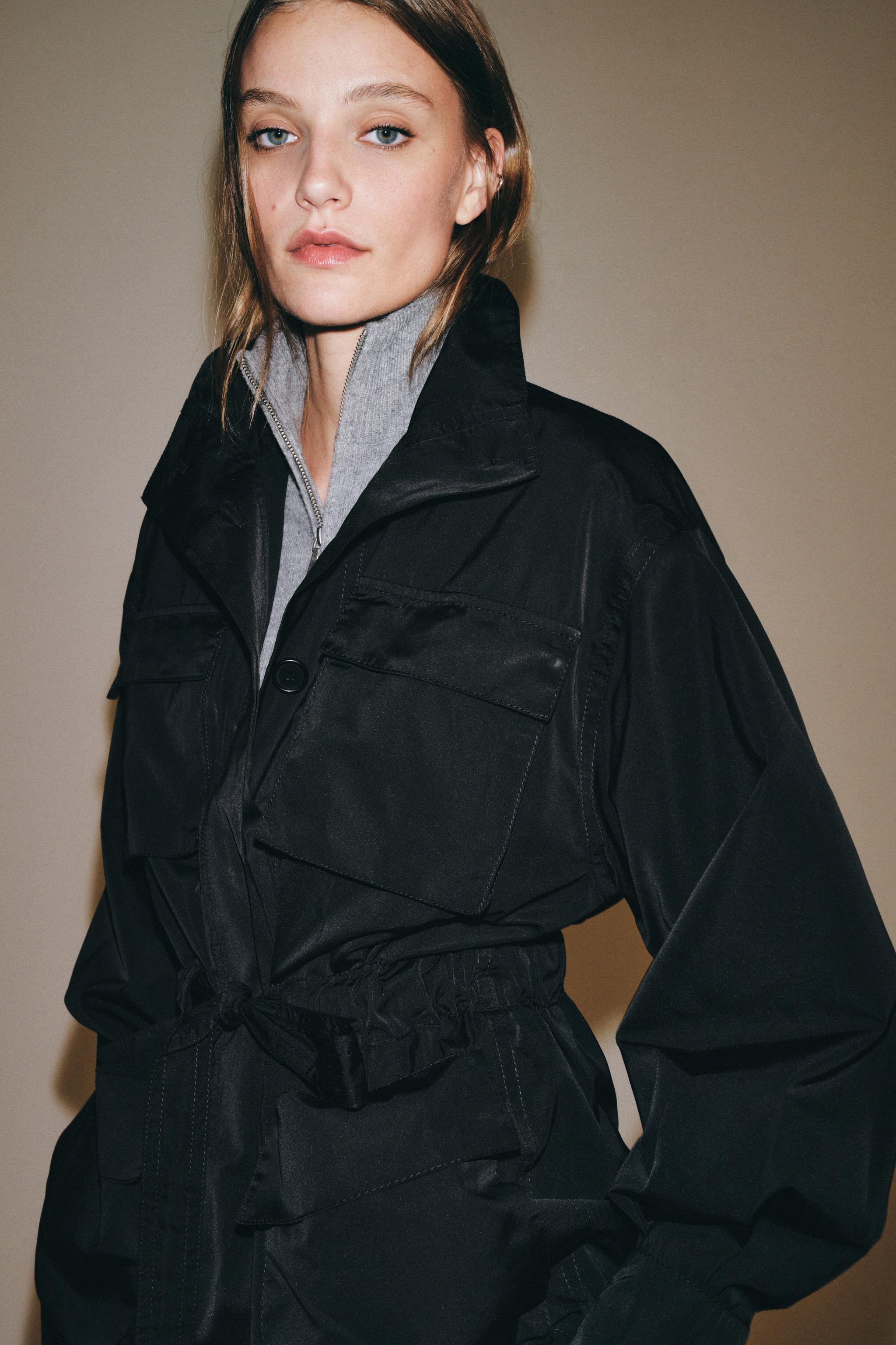 ZW COLLECTION BELTED JACKET — Black