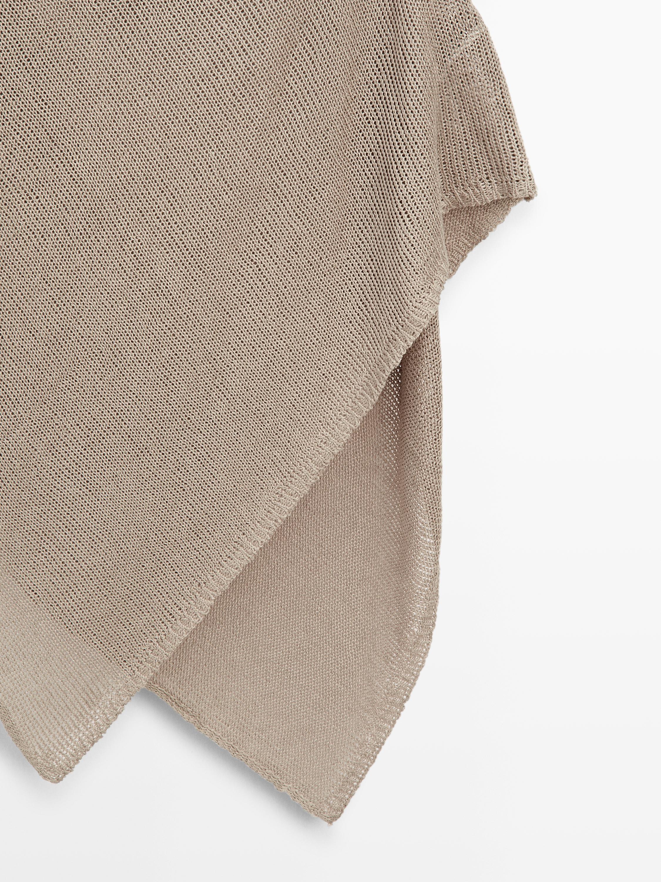 Linen blend knit cape