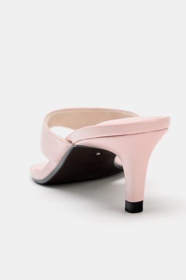 LEATHER HEEL SANDALS - Pink by Zara - Image 4