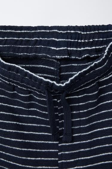 ENSEMBLE T-SHIRT ET BERMUDA EFFET SERVIETTE RAYURES - Bleu marine de Zara - Image 6