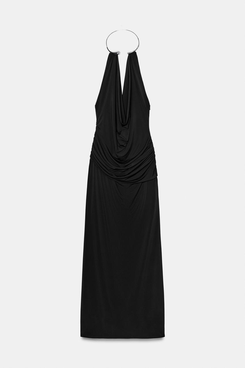 midi sweater dress women Relaxed V-Neck Midi Sweater Dress in Cotton Merino