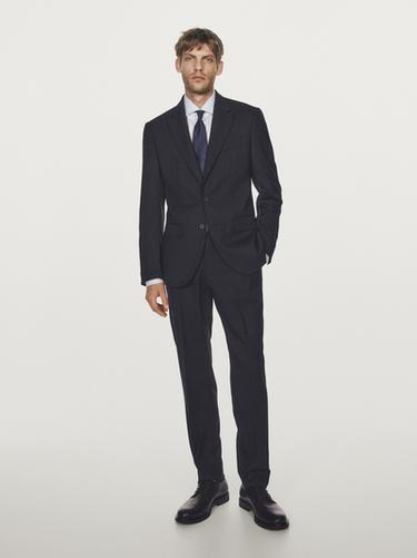 Zara Wool blend suit blazer - Navy blue