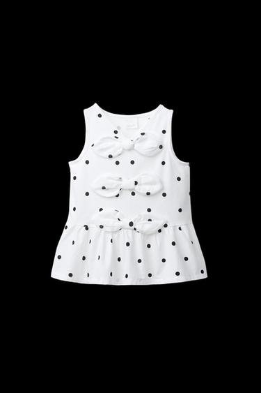 Zara CONTRAST TIE T-SHIRT - Black / White - Image 0