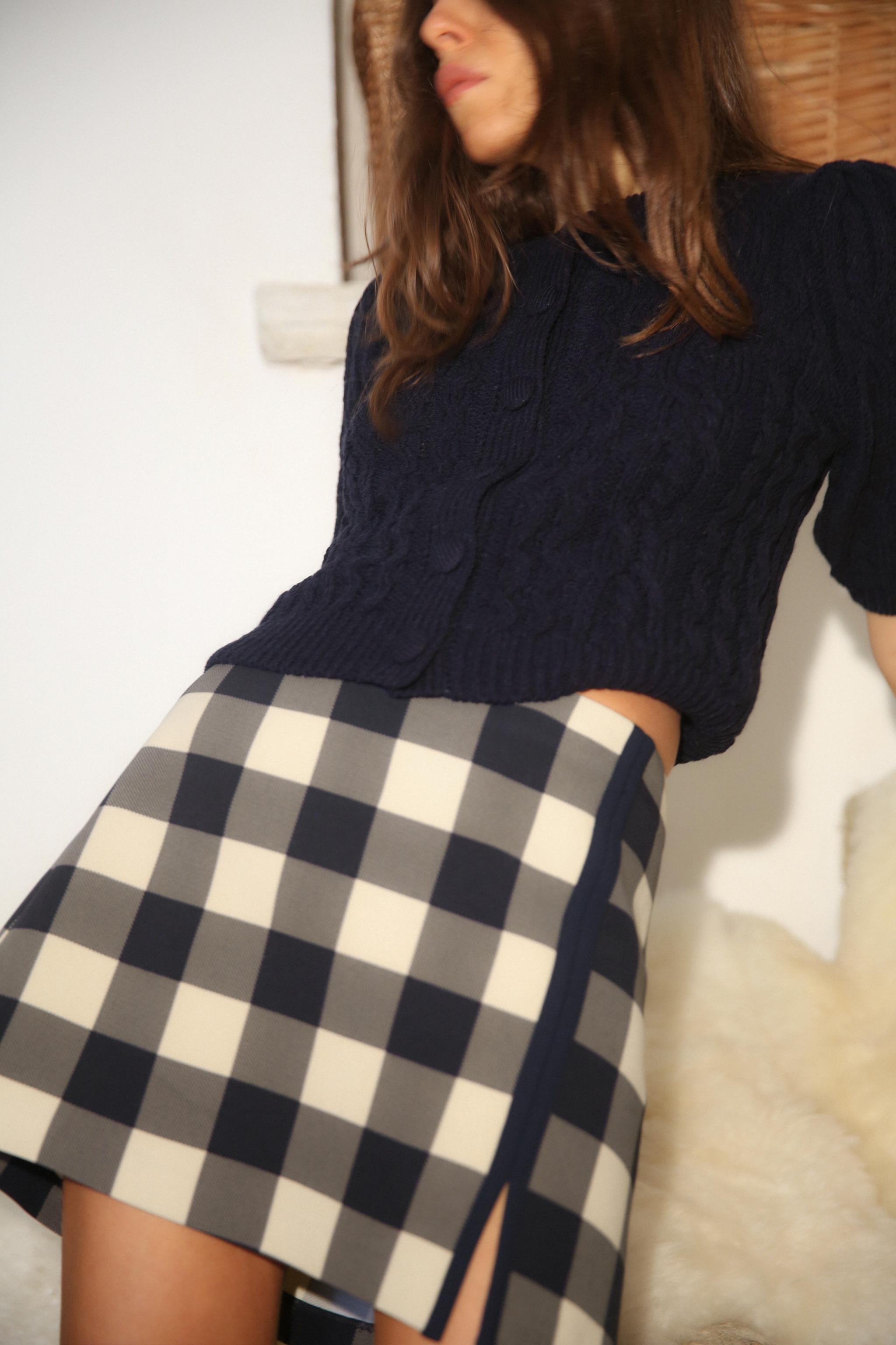 High waisted shop plaid skirt zara