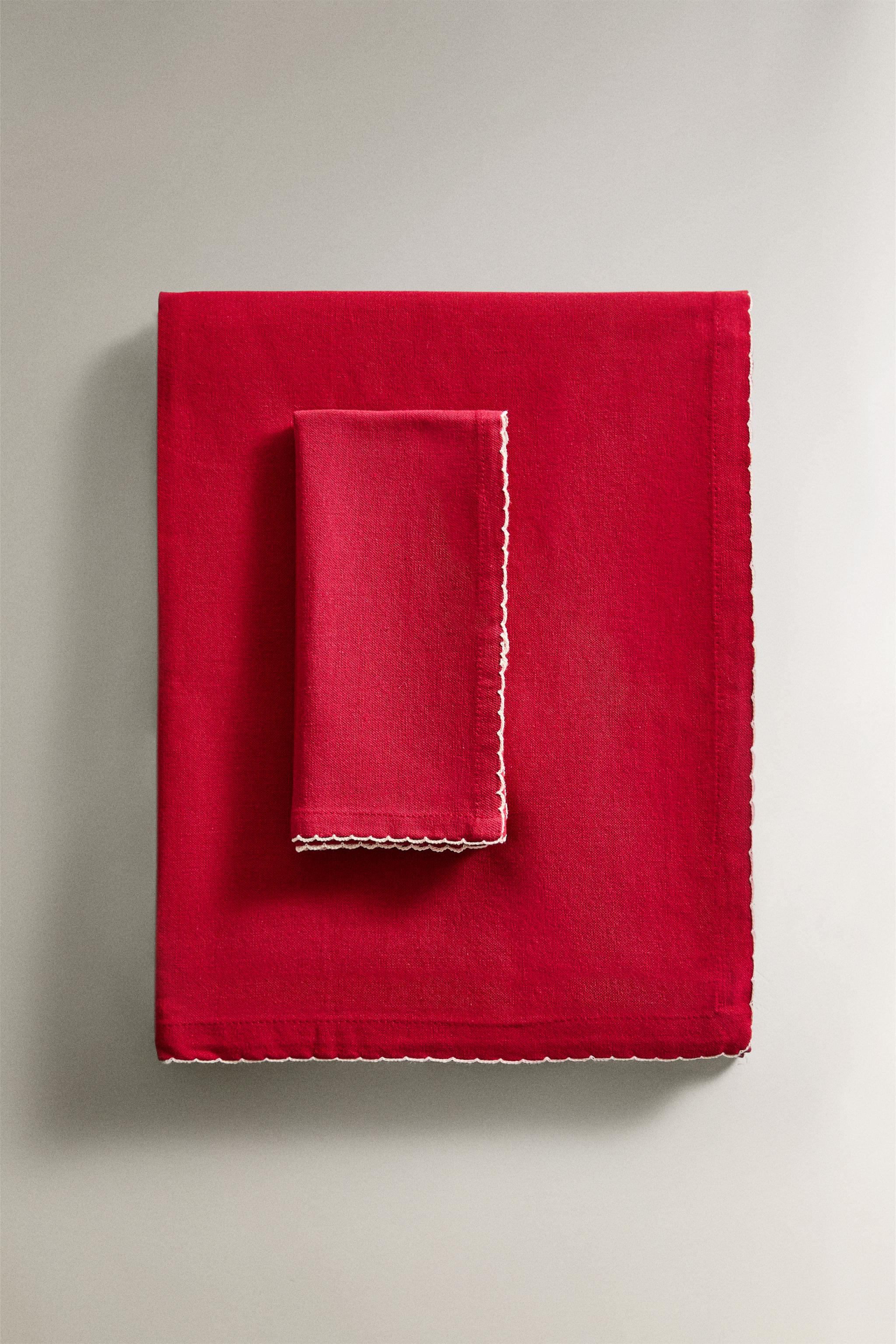 ザラホーム テーブルクロス　赤　170x250 ザラホーム テーブルクロス 赤 170x250 ザラホーム テーブルクロス 赤