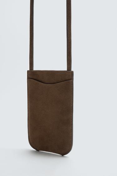 LEATHER CROSSBODY BAG - Brown by Zara - Image 2