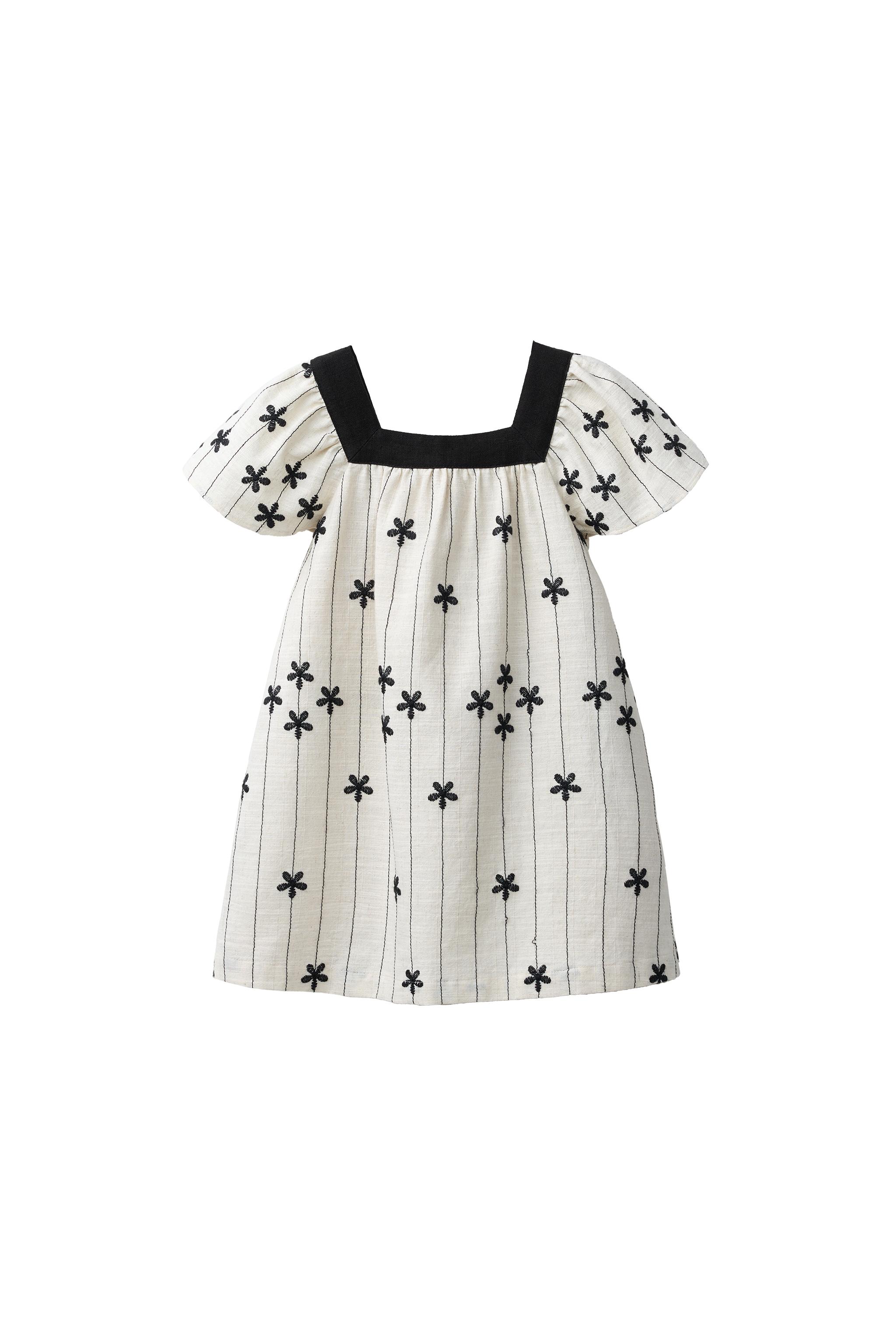 EMBROIDERED FLORAL DRESS - Straw | ZARA Singapore