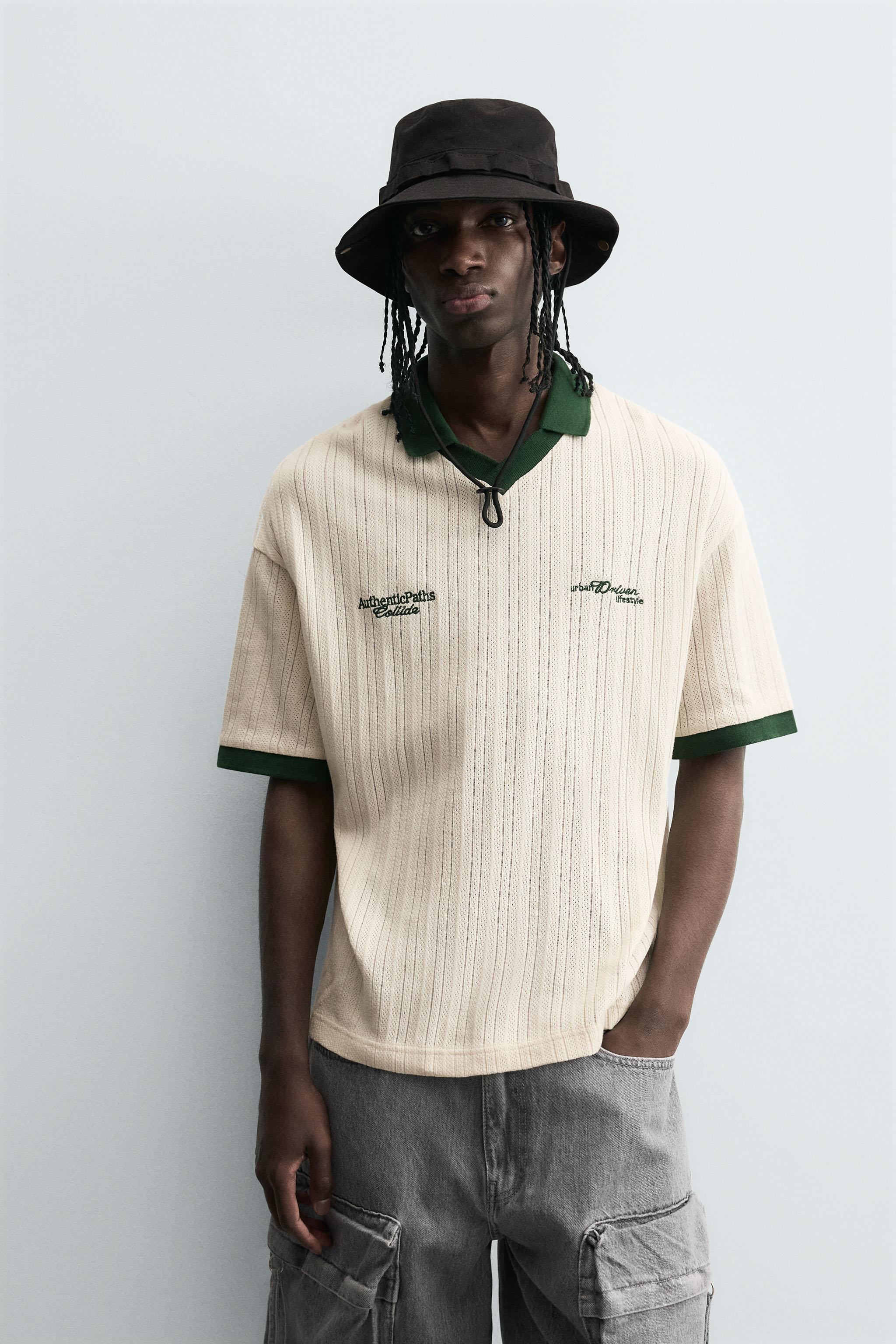 JACQUARD TEXTURED POLO SHIRT - Bottle green | ZARA South Africa