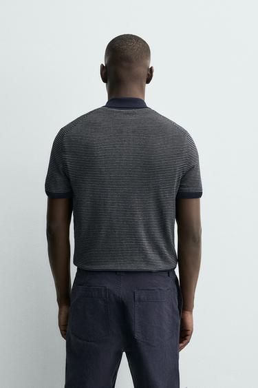 REGULAR FIT KNIT POLO SHIRT - striped by Zara - Image 2