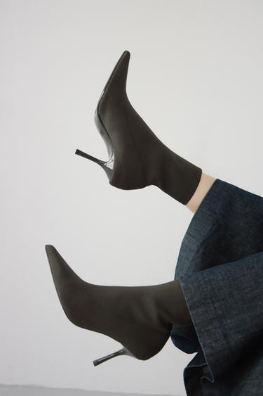FABRIC ANKLE BOOT - Grey by Zara