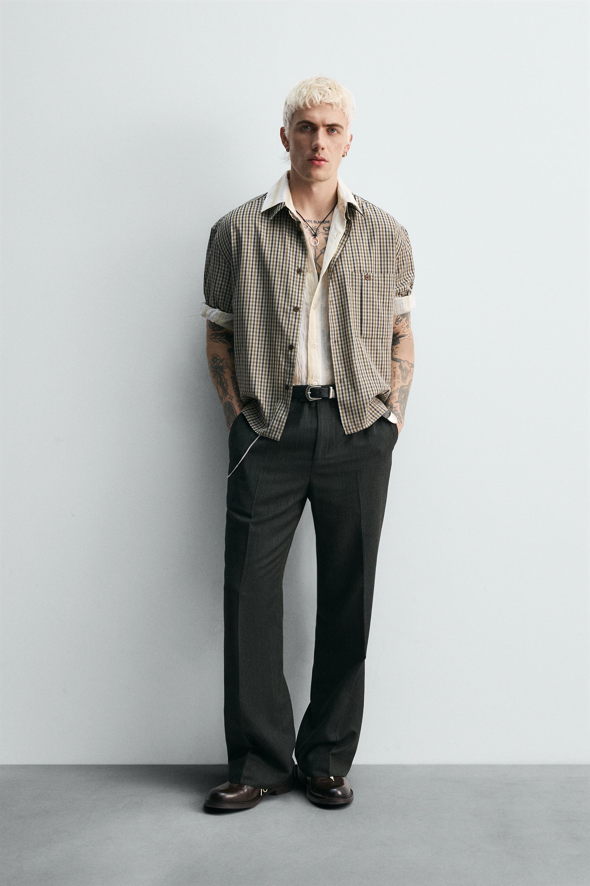 チェック柄リミテッドエディションシャツ - グリーン | ZARA