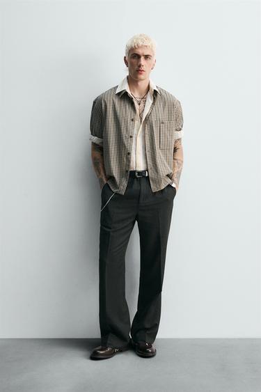 CHECK SHIRT LIMITED EDITION - Green by Zara