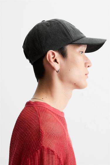 CASQUETTE DÉLAVÉE BRODÉE - Noir de Zara - Image 1