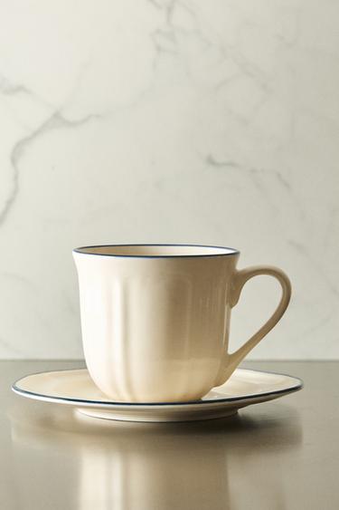 TASSE À THÉ ET SOUCOUPE BORD CONTRASTANT - Bleu de Zara - Image 5
