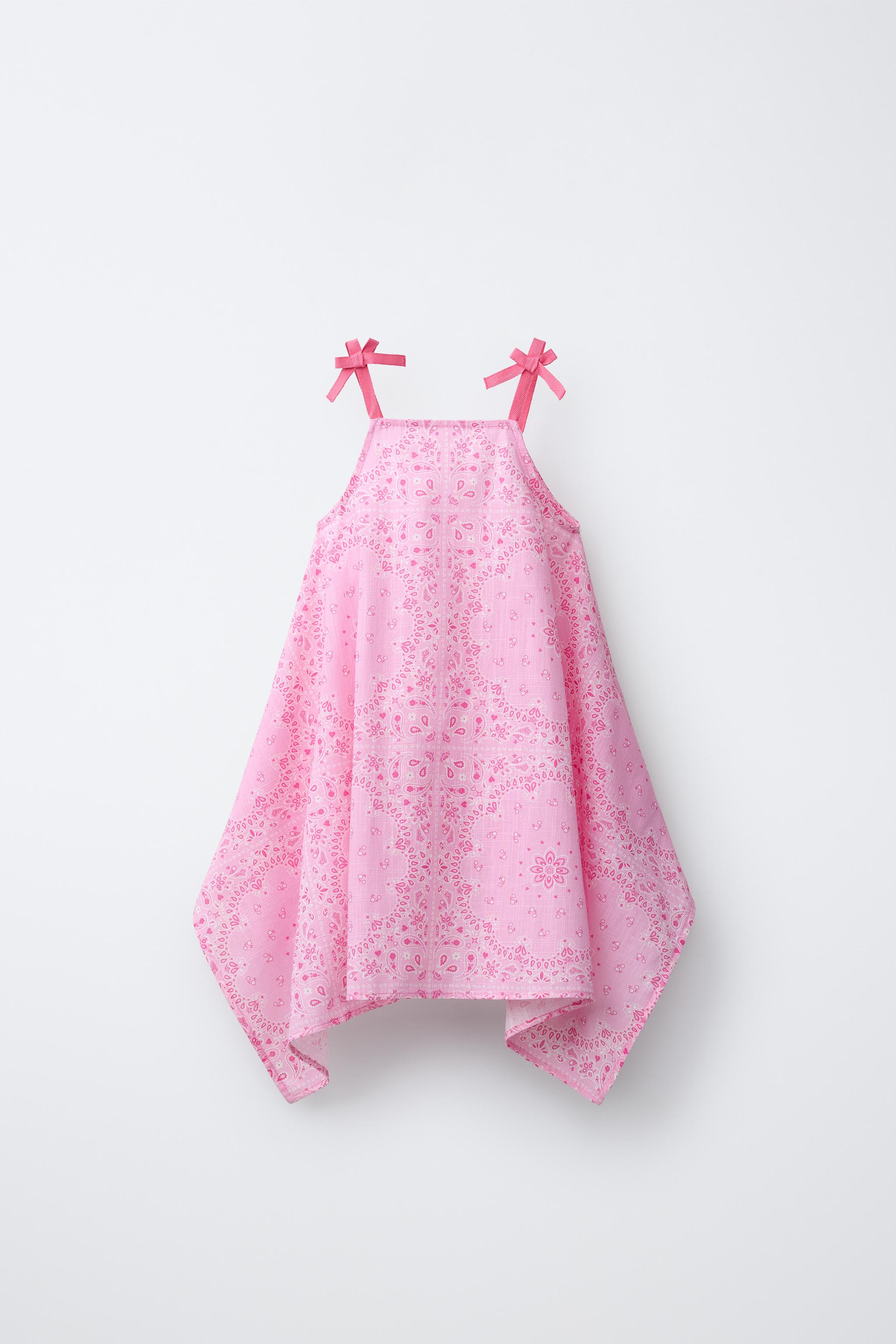プリント柄アシンメトリーワンピース - ピンク | ZARA Japan / 日本