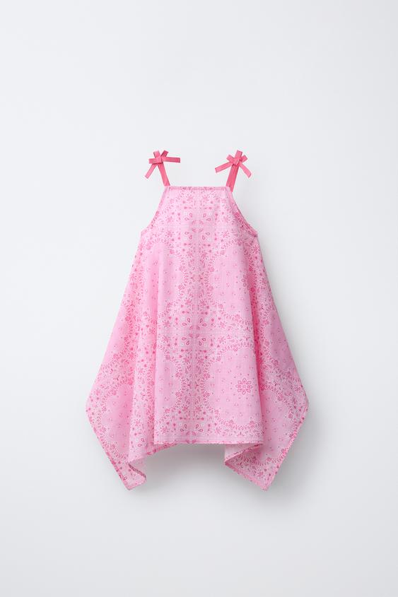 VESTIDO ASSIMÉTRICO ESTAMPADO - Rosa da Zara - Imagem 0