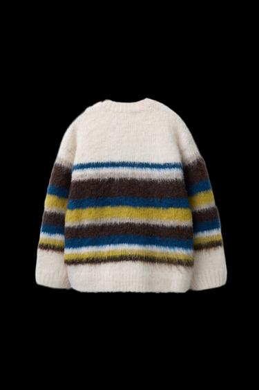 STRIPED KNITTED JUMPER - Mid-ecru by Zara