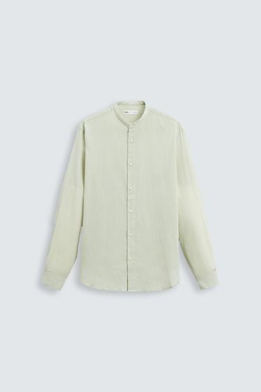 CAMISA EFECTO ARRUGADO - Khaki de Zara