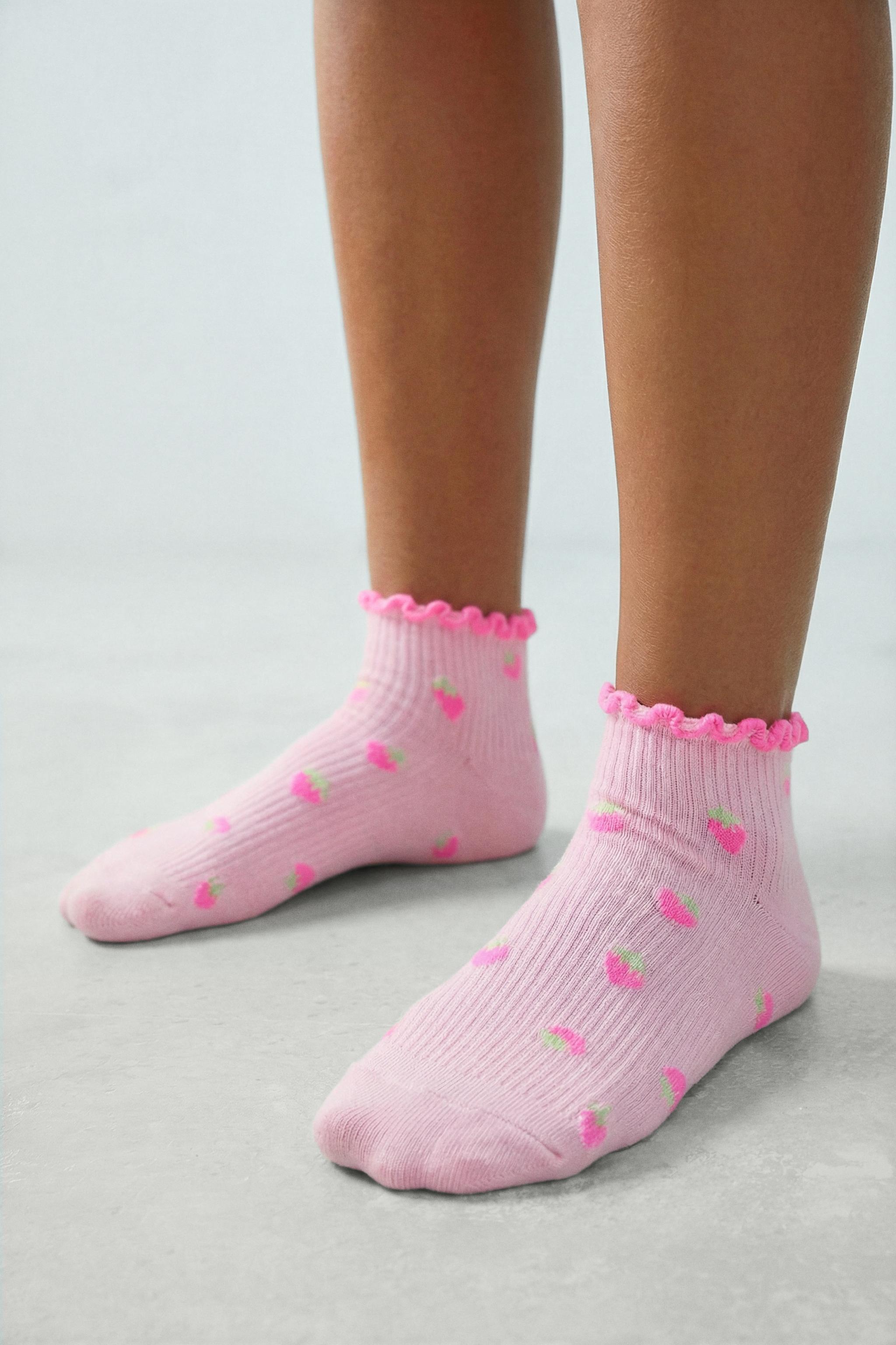 THREE-PACK OF FRUIT TERRY ANKLE SOCKS