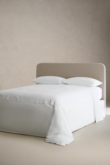 EMBROIDERED FLAT SHEET - White by Zara - Image 2