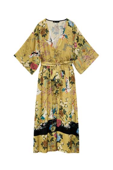 PRINTED KIMONO DRESS