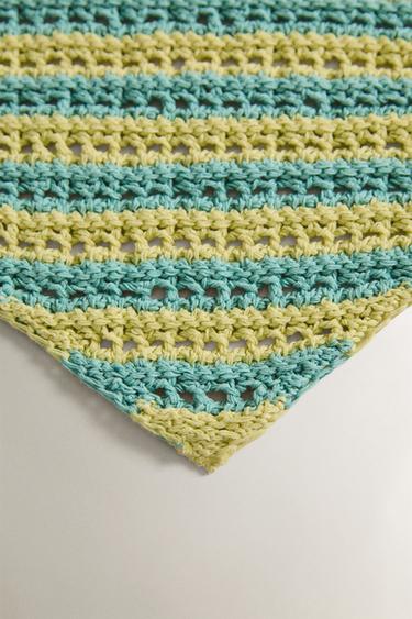 KIDS' CROCHET BEACH BANDANA - Lime by Zara - Image 1