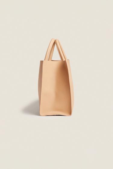 SAC CABAS EN CUIR - Beige clair de Zara - Image 2