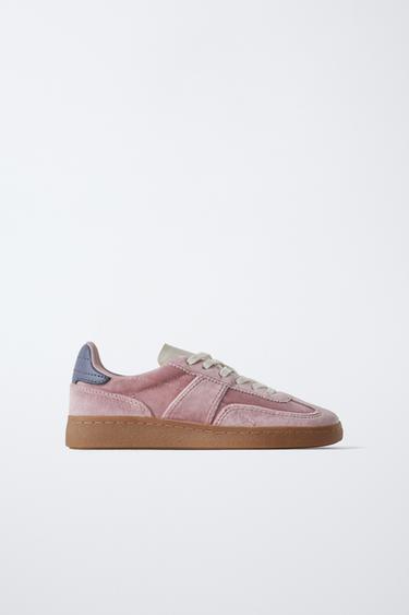 Zara VELVET SNEAKERS - Mauve