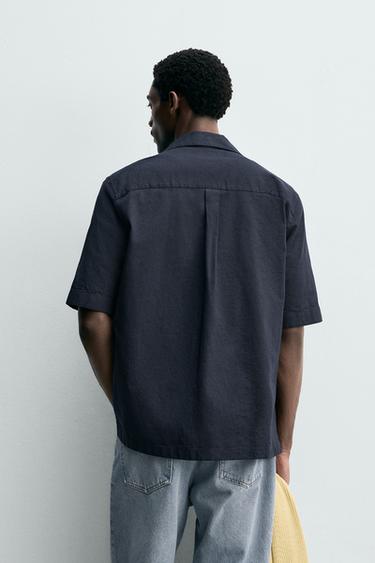 RELAXED FIT SHIRT WITH POCKET - Blue / Navy by Zara - Image 2