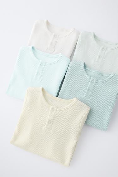 LOT DE CINQ BODYS COL TUNISIEN MANCHES COURTES - Multicolore de Zara - Image 4