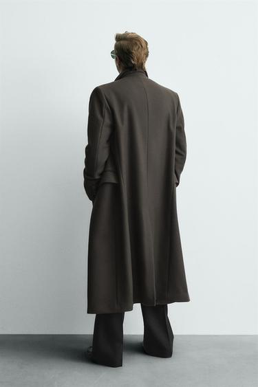 Manteau Homme ZARA En Laine - Couleur Gris Anthracite/noir - Taille M - Occasion En Excellent état