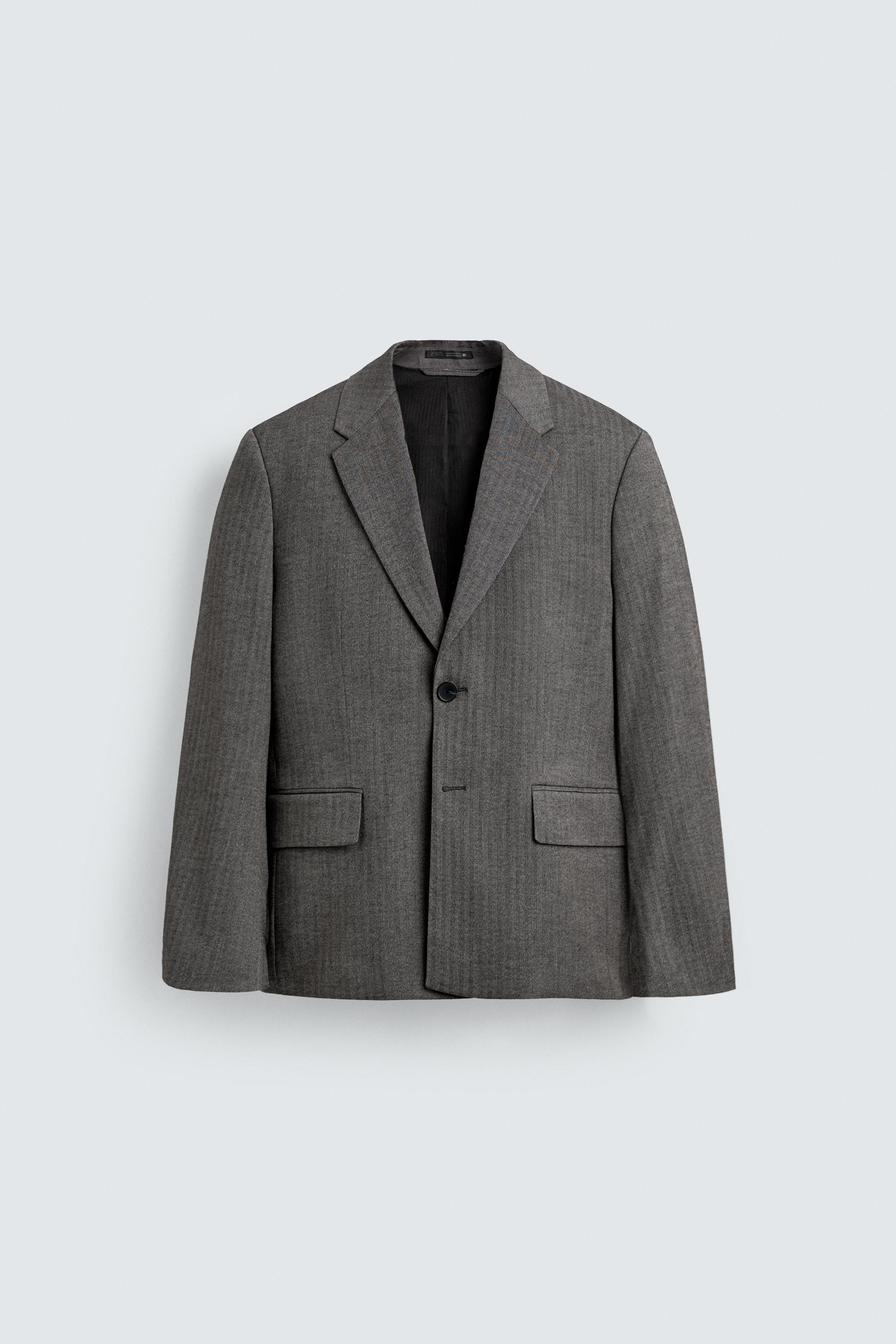 イタリア製 ブラウン ヘリンボーンブレザー ヘリンボーンスーツブレザー - ゴールデンブラウン | ZARA Japan