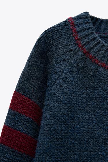 JACKE MIT STRICK - Blau von Zara