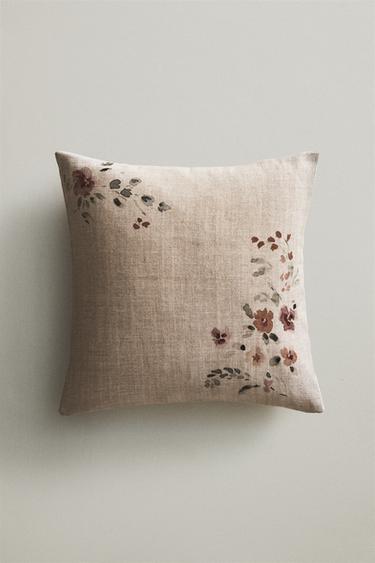 HOUSSE DE COUSSIN FLEURS - Beige clair de Zara - Image 4