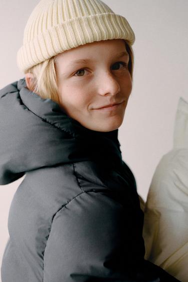 WATER-REPELLENT QUILTED COAT WITH LABEL - Grey by Zara