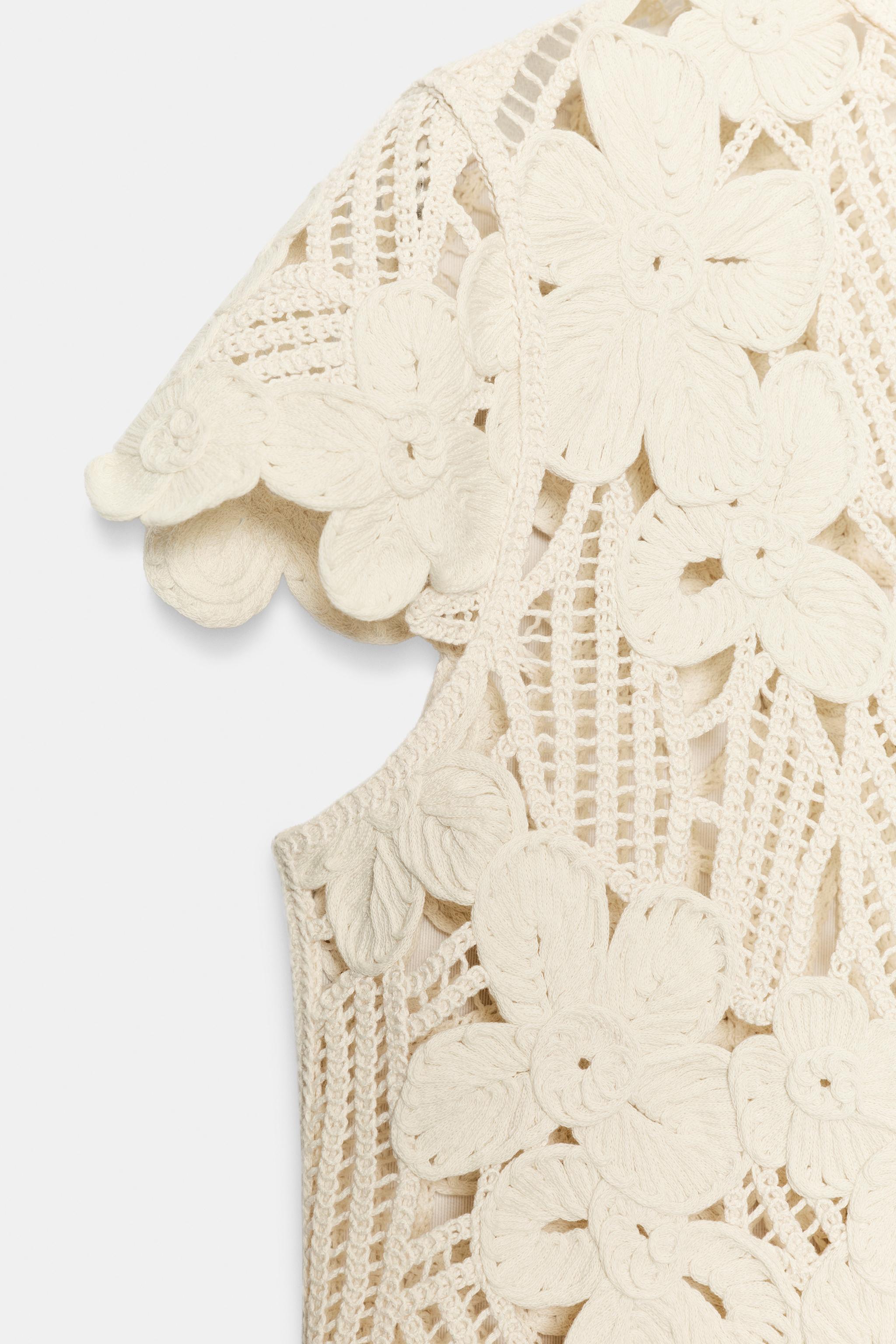 Женские рубашки Zara CROCHET TOP ZW COLLECTION — фото 8