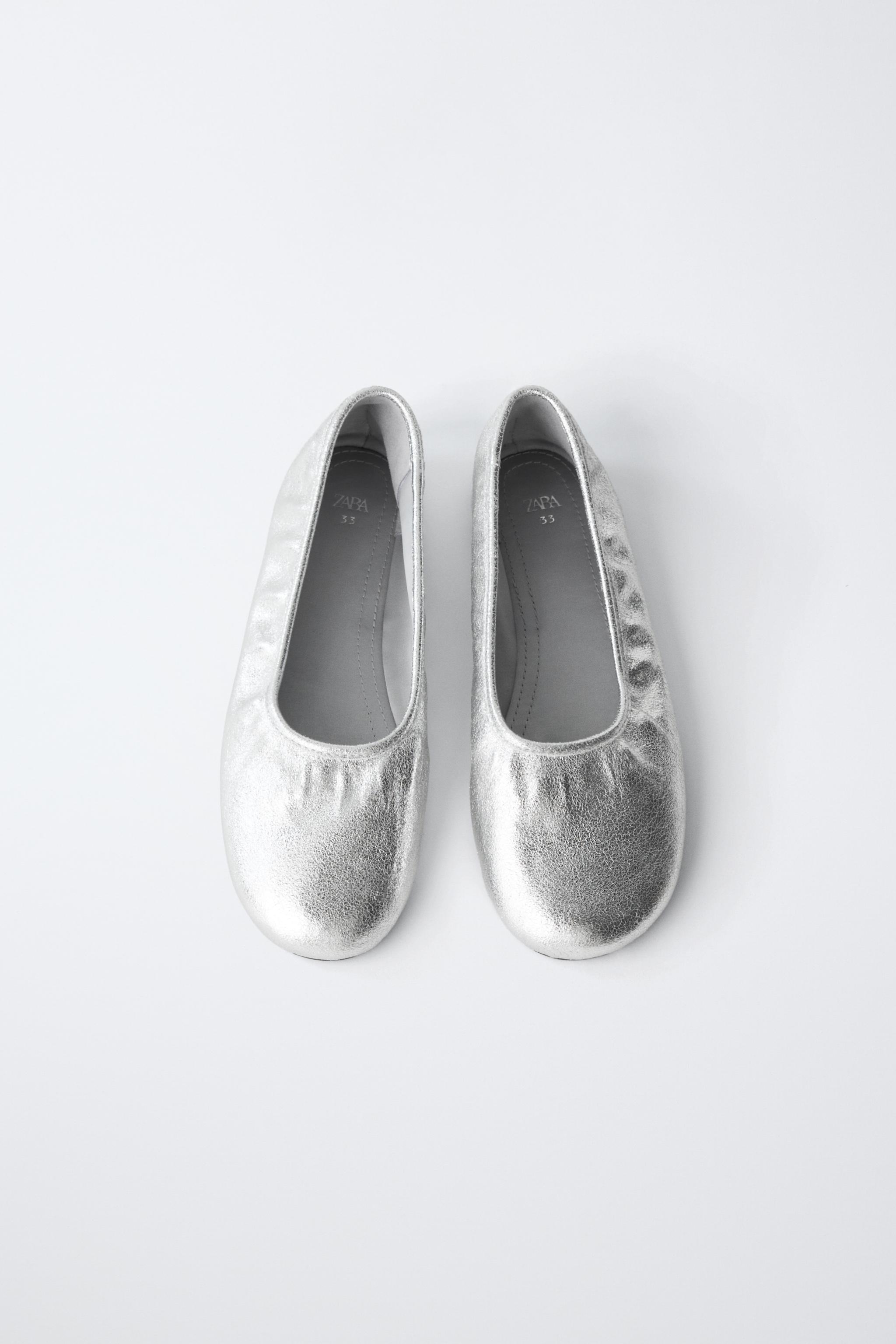 Обувь Zara SILVER BALLET FLATS — фото 4