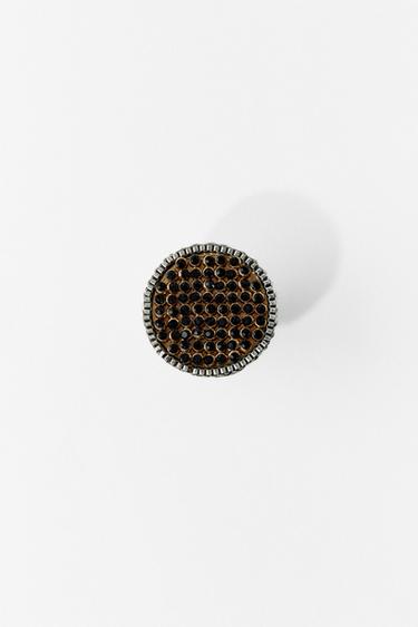 Zara MAXI CIRCULAR SHIMMER RING - Gold / Silver