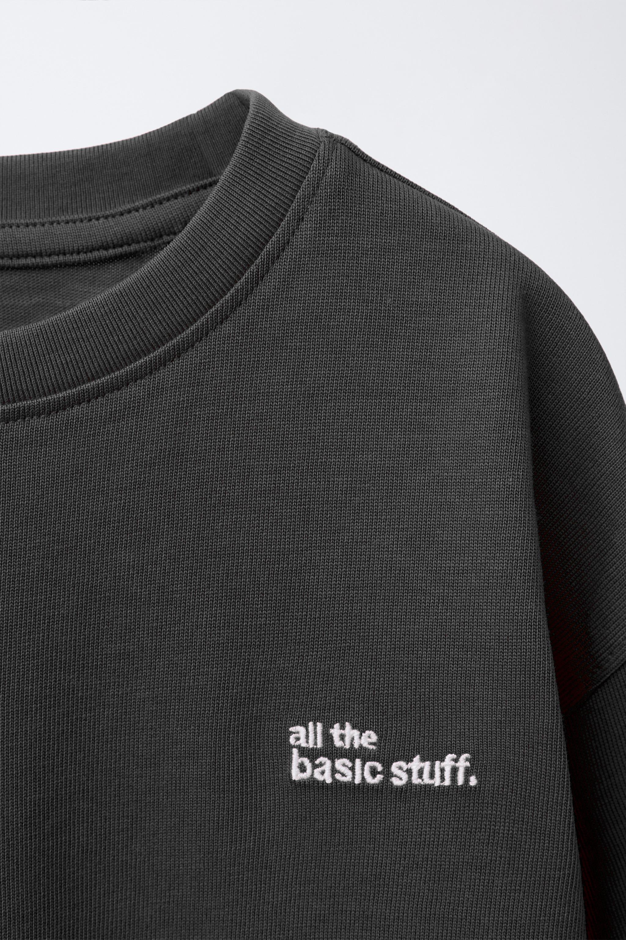HEAVYWEIGHT EMBROIDERED TEXT T-SHIRT