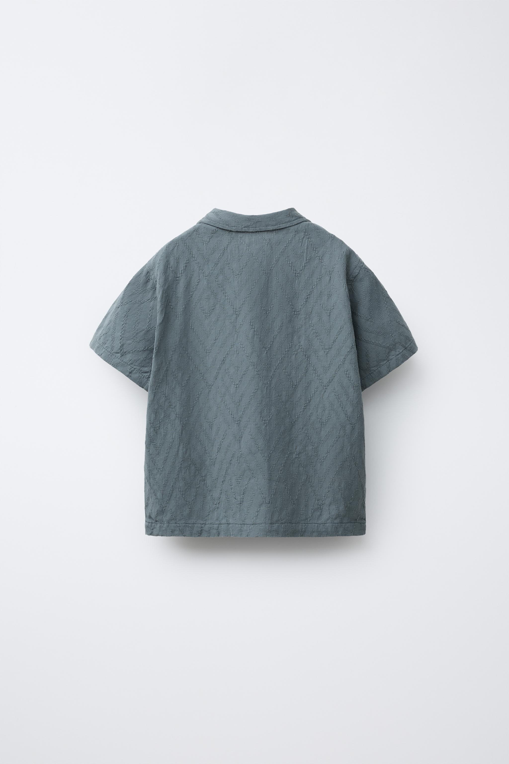 JACQUARD TEXTURED SHIRT - Petrol blue | ZARA United States
