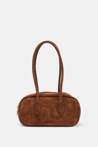 BOLSO DE HOMBRO PIEL - Teja de Zara