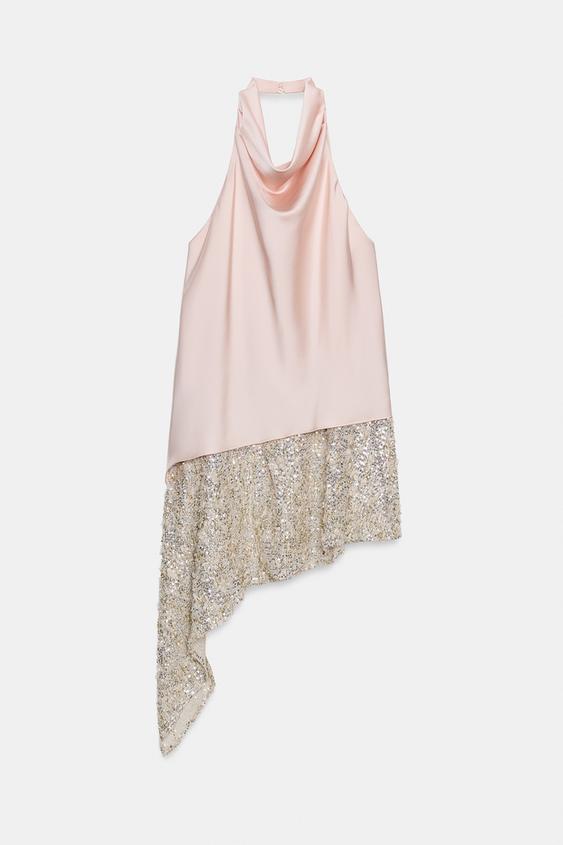 zara pink sequin midi dress Zara HOT pink Fuchsia Sequin Mini Dress Size M NEW! Authentic