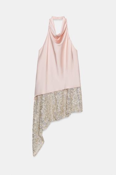 ROBE MIDI BIMATIÈRE PAILLETTES - Multicolore de Zara - Image 5