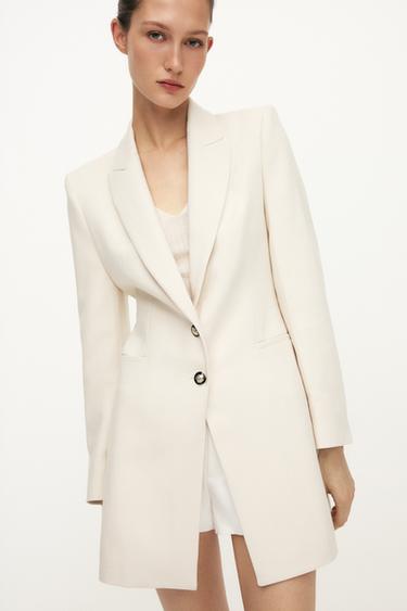 DOUBLE-BREASTED LINEN BLEND BLAZER - Ecru by Zara