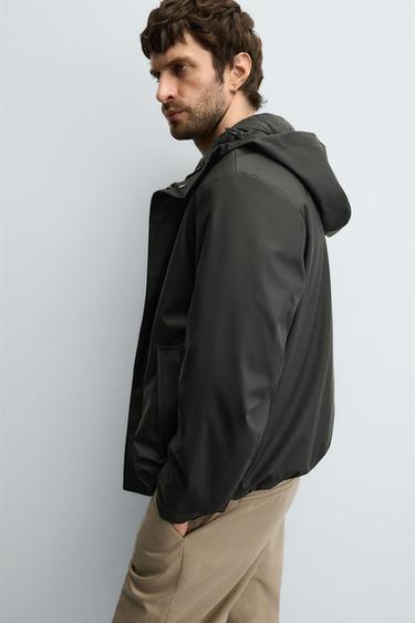 RUBBERISED EFFECT PARKA WITH HOODIE - Black by Zara - Image 4