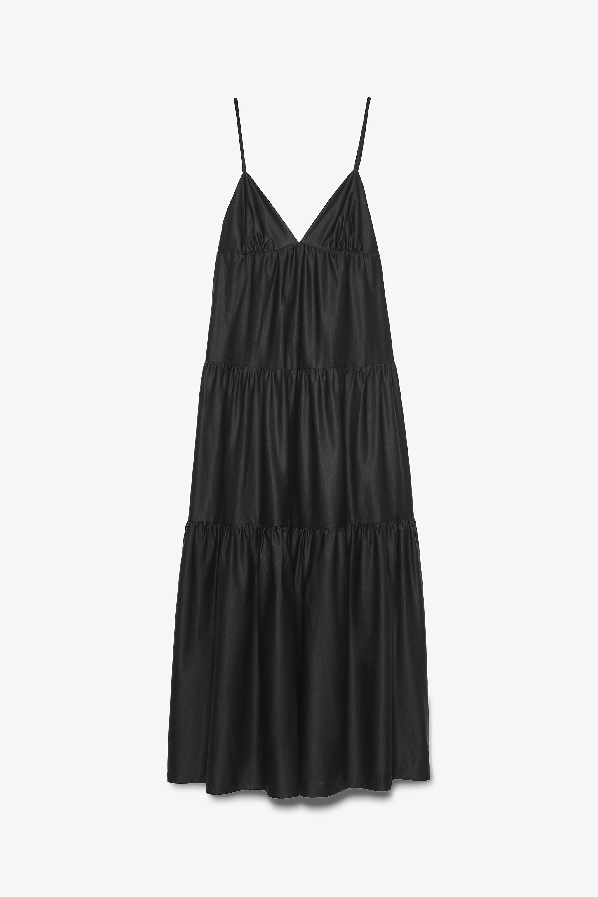⭐️ZARA woman ワンピース バルーン袖 フォーマル ブラック V