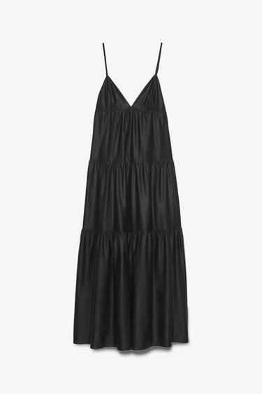 VESTIDO MIDI PANELES - Negro de Zara